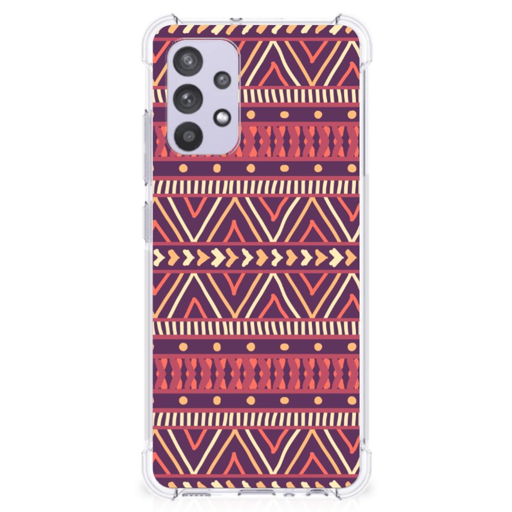 Samsung Galaxy A32 4G | A32 5G Enterprise Editie Doorzichtige Silicone Hoesje Aztec Paars B2C Telecom