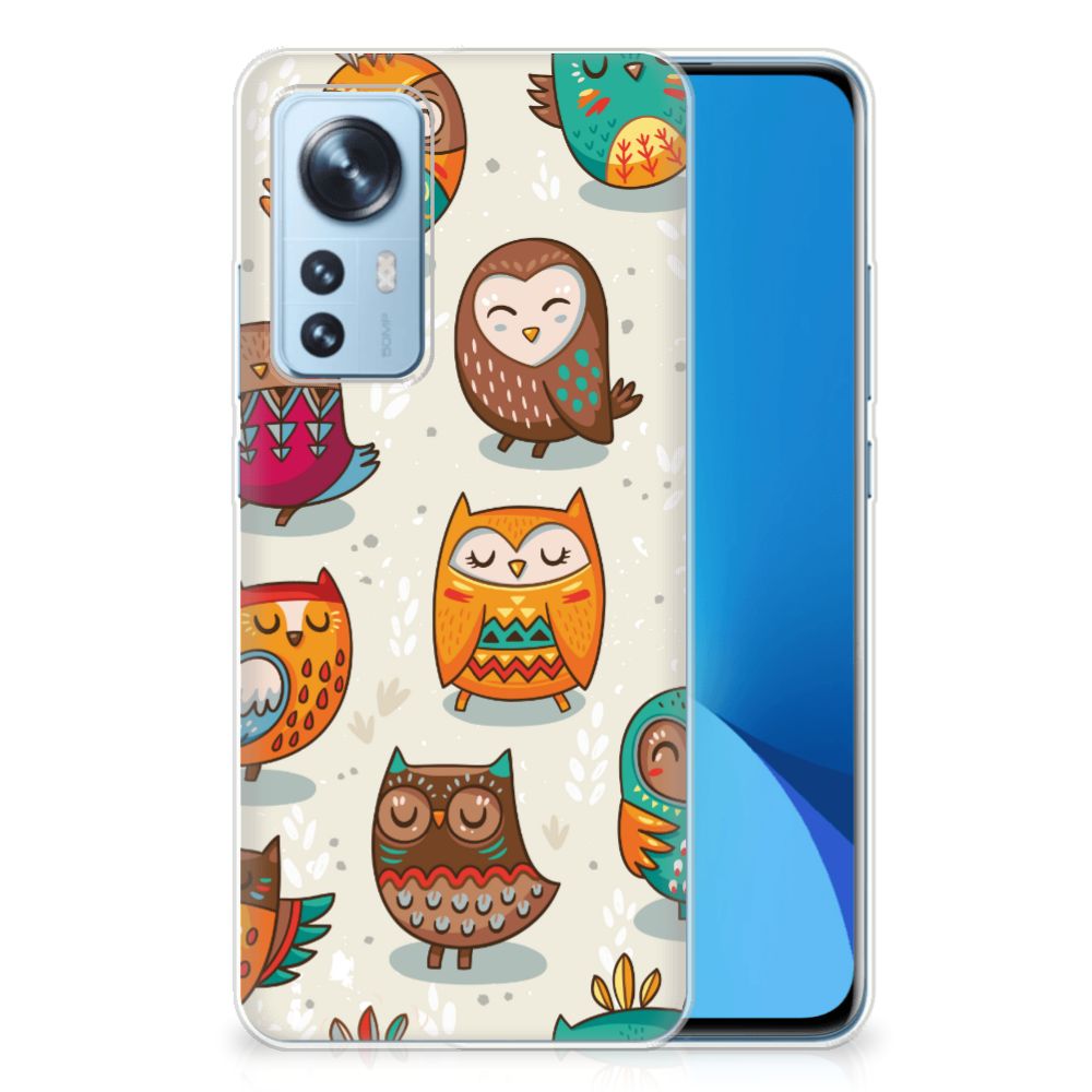Xiaomi 12 | 12X TPU Hoesje Vrolijke Uilen B2C Telecom