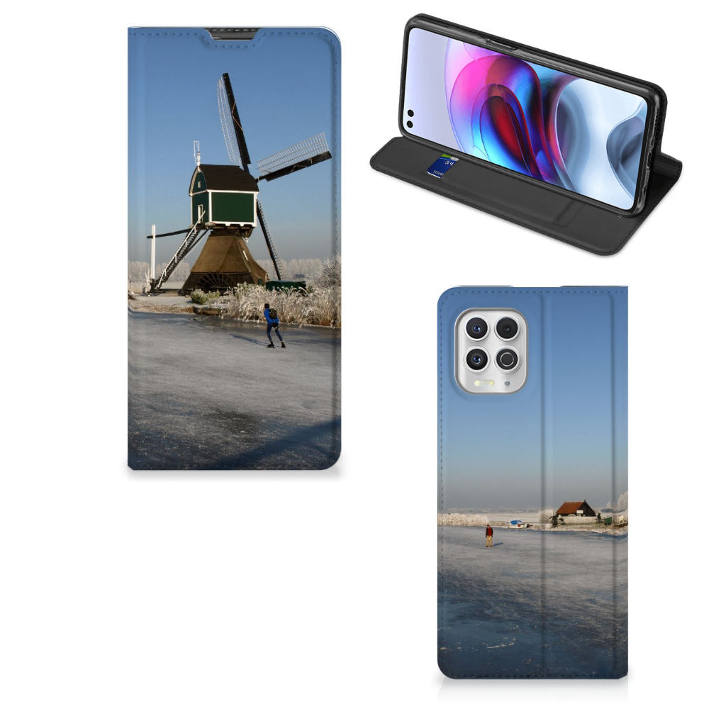 Motorola Moto G100 Book Cover Schaatsers - B2C Telecom