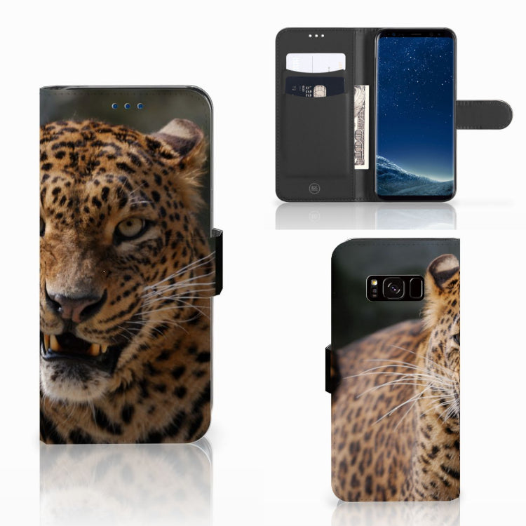 Samsung Galaxy S8 Telefoonhoesje met Pasjes Luipaard