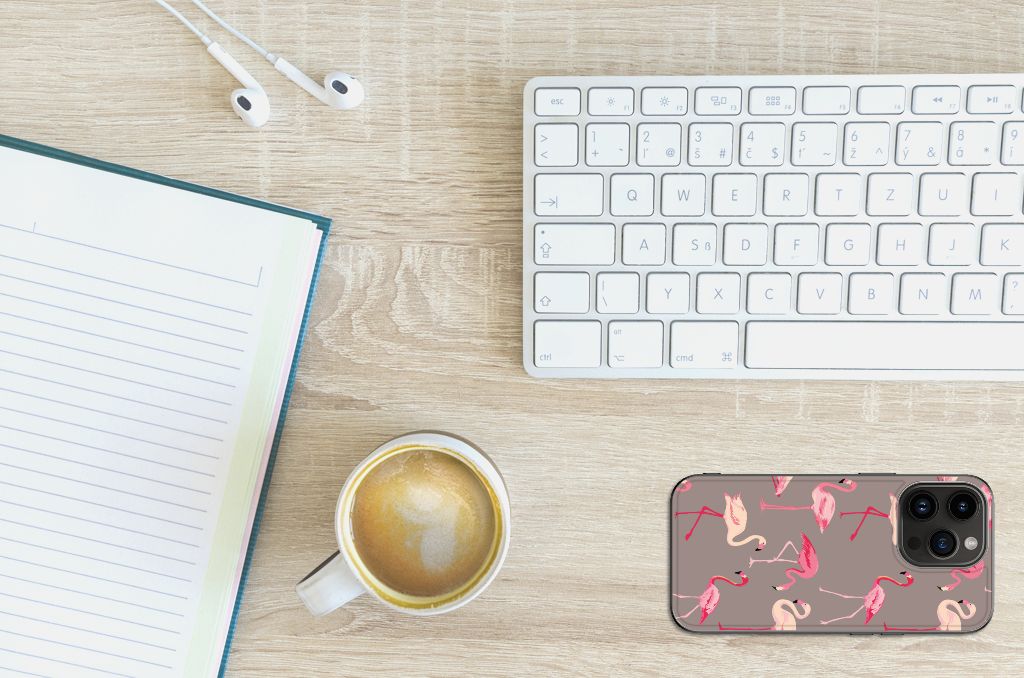 iPhone 15 Pro Dierenprint Telefoonhoesje Flamingo B2C Telecom