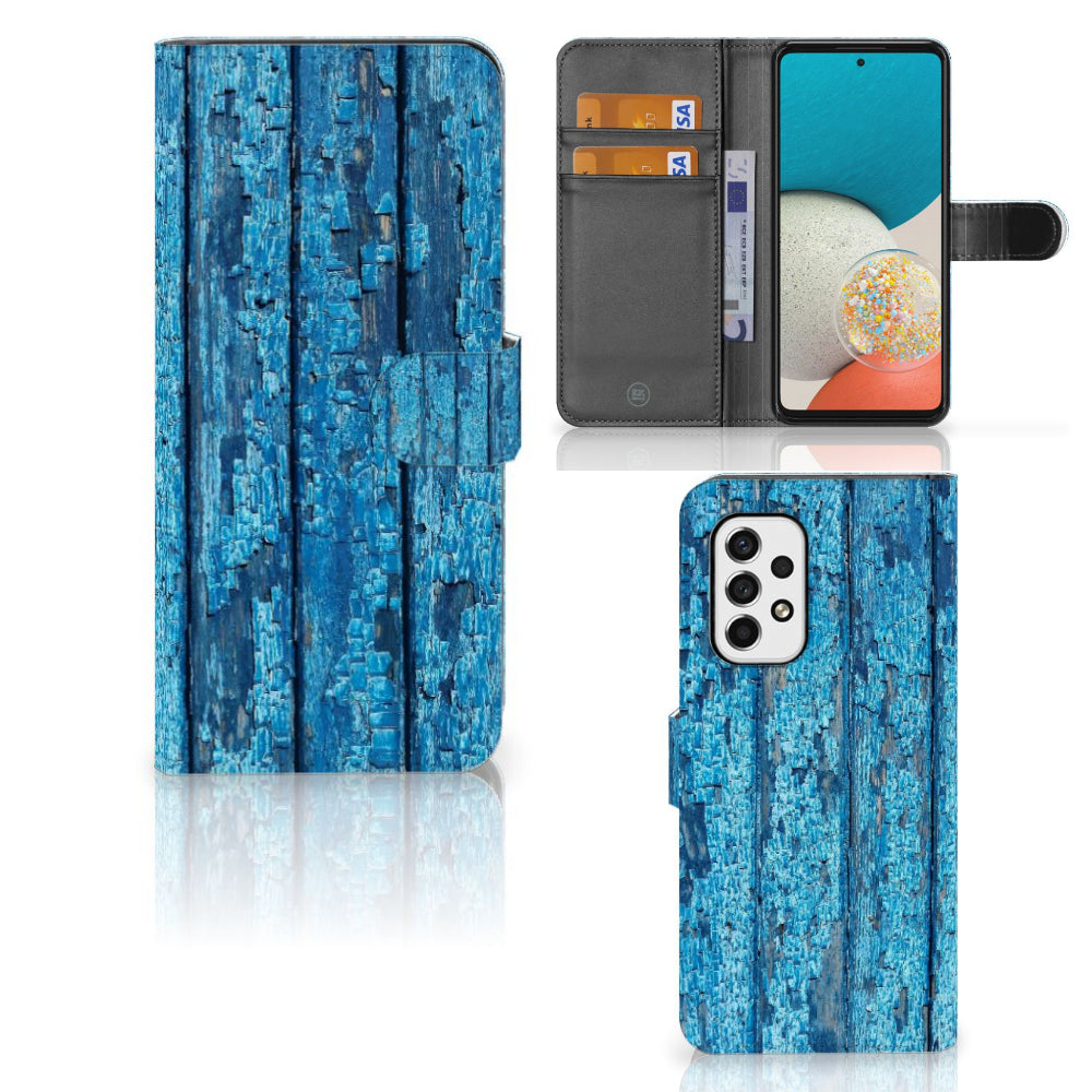 Samsung Galaxy A53 Book Style Case Wood Blue