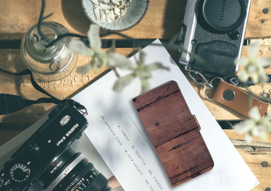 Samsung Galaxy A20s Book Style Case Old Wood