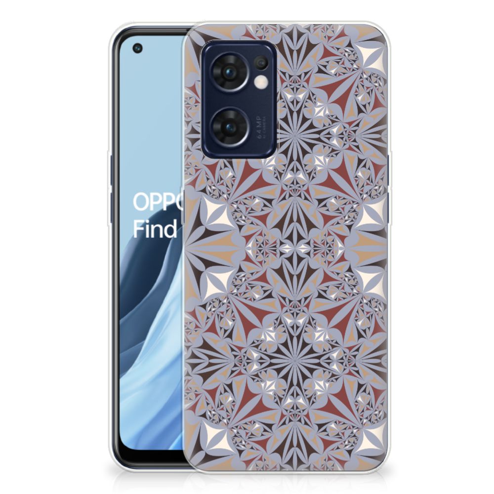 OPPO Reno 7 5G | Find X5 Lite TPU Siliconen Hoesje Flower Tiles B2C Telecom