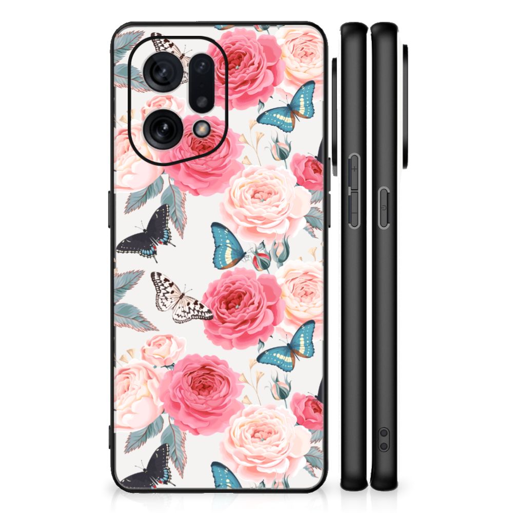 OPPO Find X5 Bloemen Hoesje Butterfly Roses B2C Telecom