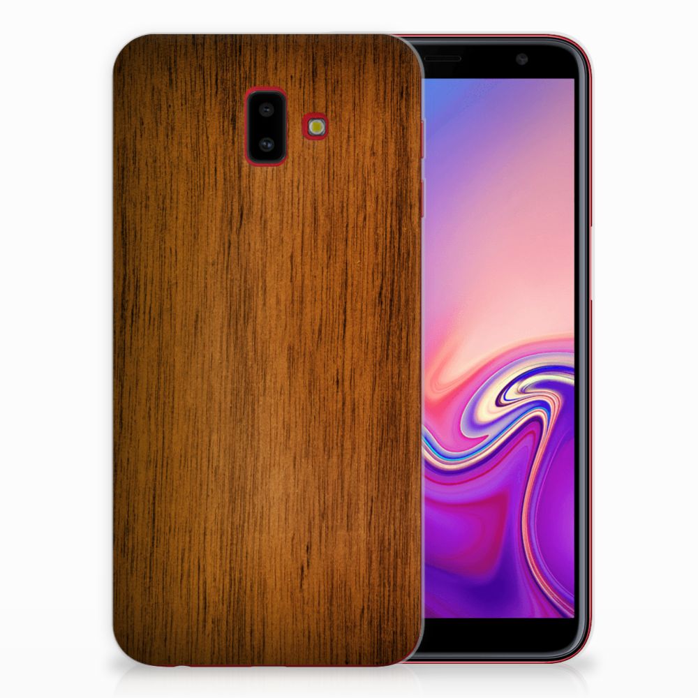 Samsung Galaxy J6 Plus (2018) Bumper Hoesje Donker Hout