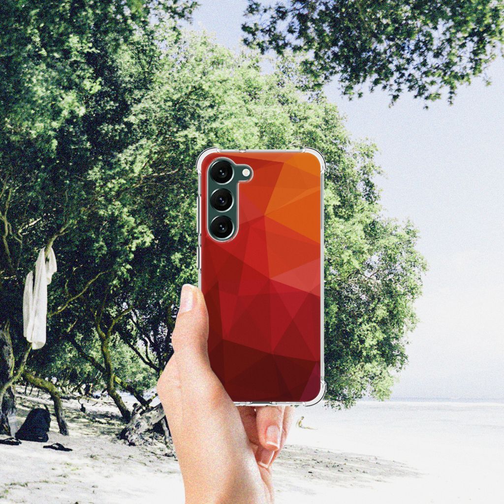 Shockproof Case voor Samsung Galaxy S23 Plus Polygon Red B2C Telecom