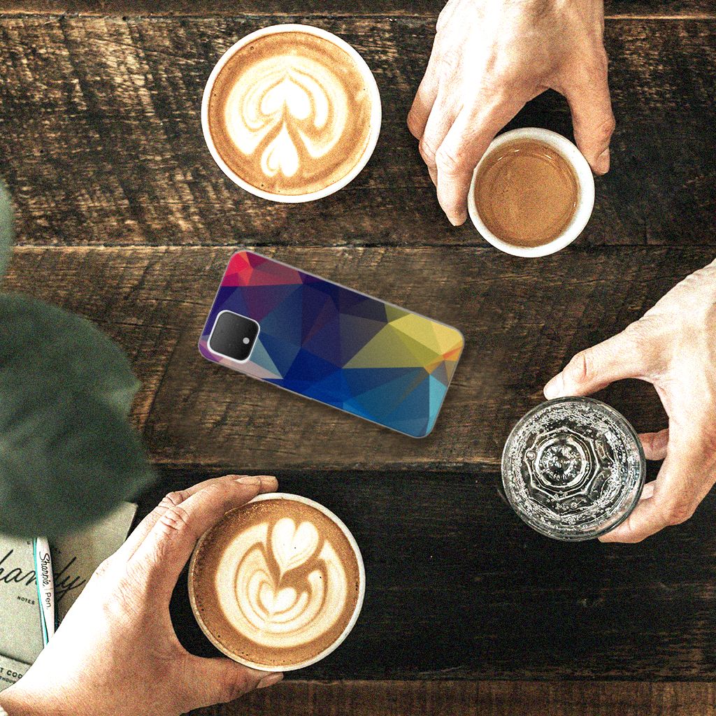 Google Pixel 4 TPU Hoesje Polygon Dark B2C Telecom