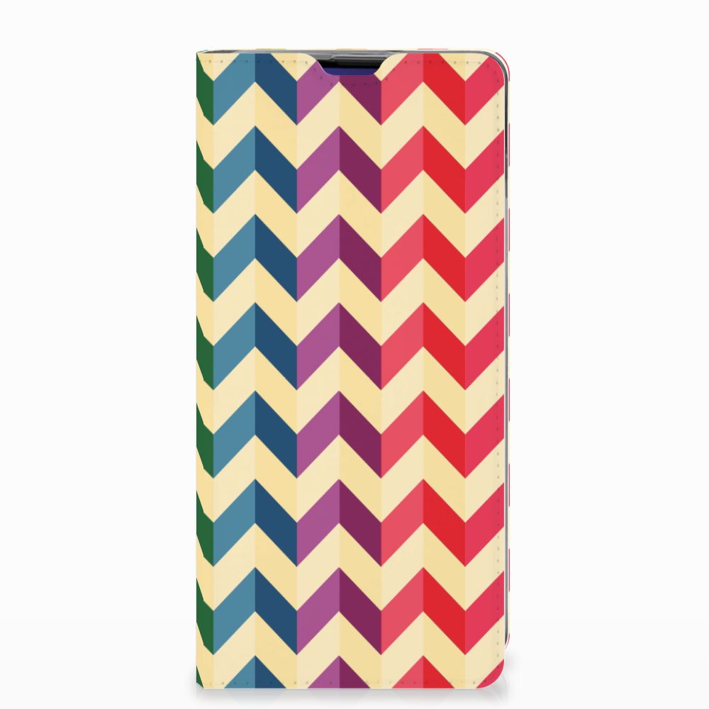 Samsung Galaxy S10 Plus Hoesje met Magneet Zigzag Multi Color
