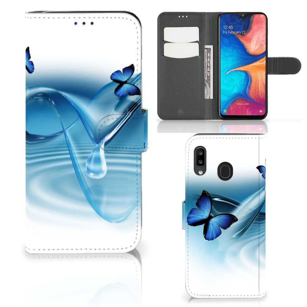 Samsung Galaxy A30 Telefoonhoesje met Pasjes Vlinders