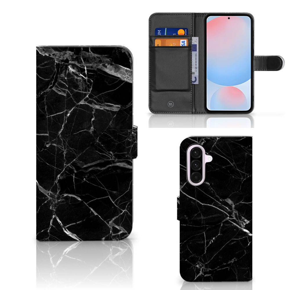 Samsung Galaxy A56 Bookcase Marmer Zwart - Origineel Cadeau Vader