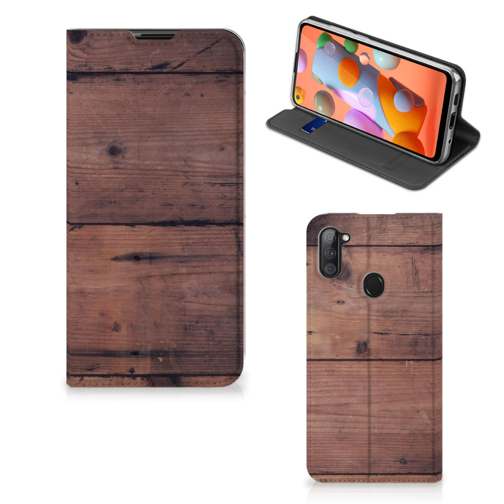 Samsung Galaxy M11 | A11 Book Wallet Case Old Wood - B2C Telecom