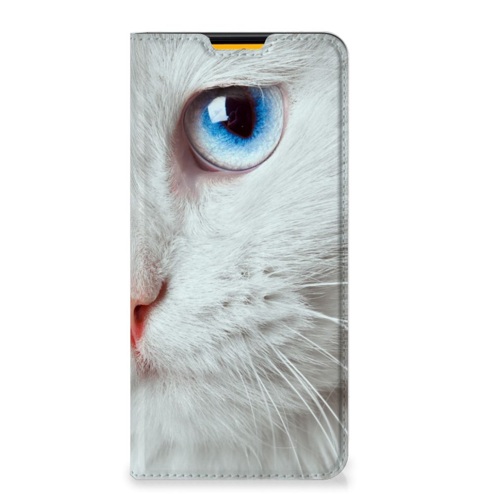 Samsung Galaxy M52 Hoesje maken Witte Kat - B2C Telecom