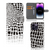 iPhone 15 Pro Max Telefoonhoesje met Pasjes Slangenprint in zwart-wit met magnetische sluiting.