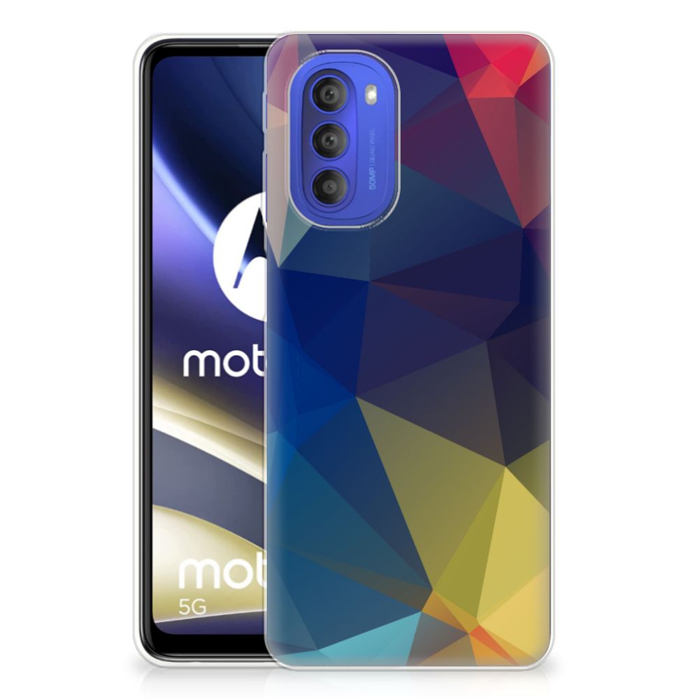 Motorola Moto G51 5G TPU Hoesje Polygon Dark