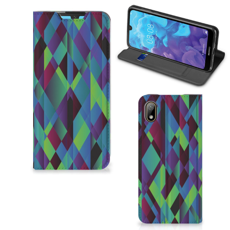 Huawei Y5 (2019) Stand Case Abstract Green Blue - B2C Telecom