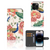 Telefoonhoesje met Pasjes voor iPhone 15 Pro Pink Peacock met pauwen en bloemen design đ¸.