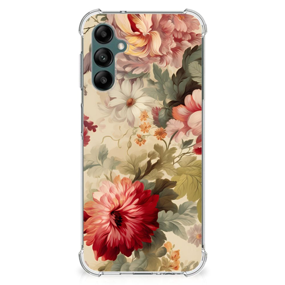 Case voor Samsung Galaxy A14 5G/4G Bloemen met een kleurrijk bloemenpatroon en sterke bescherming.