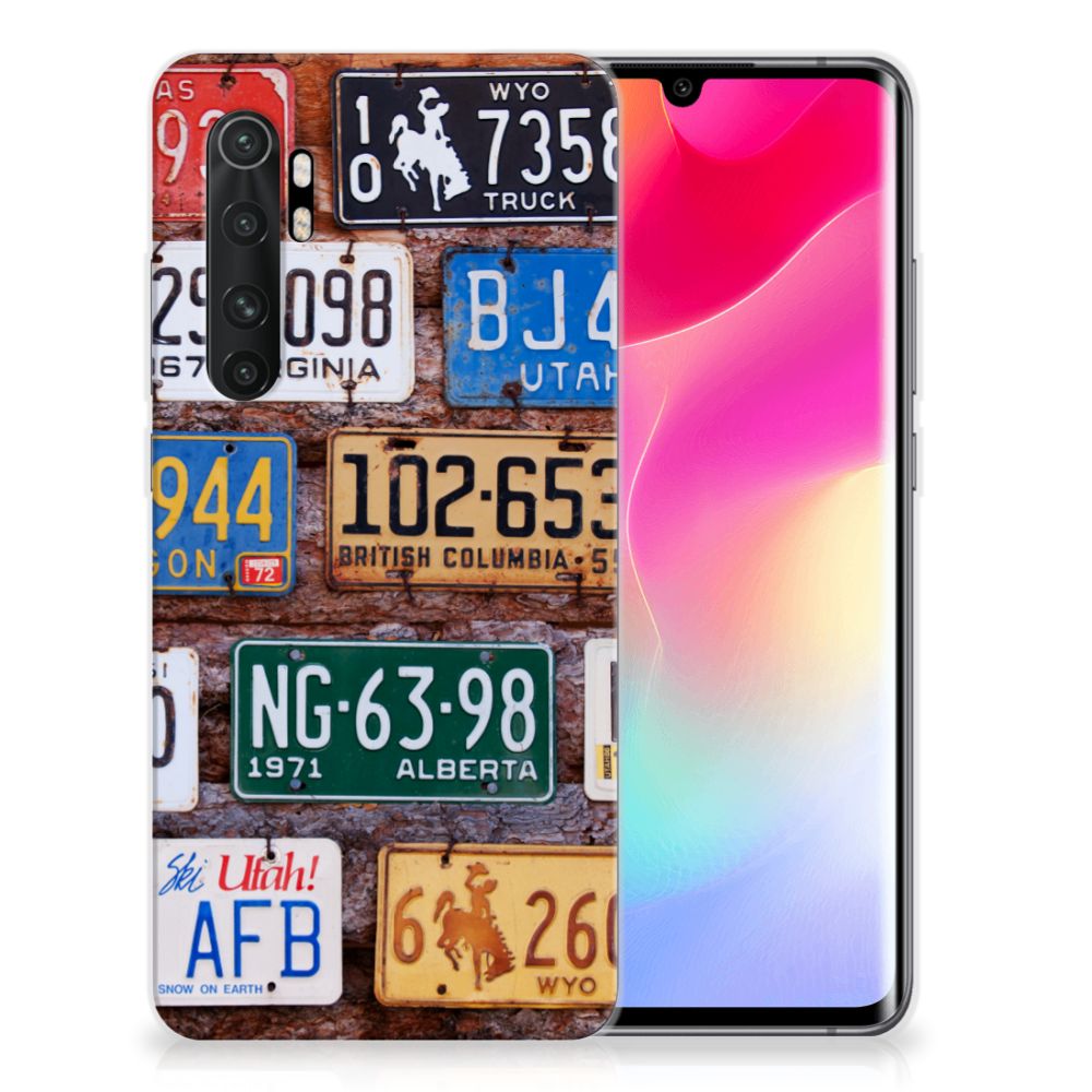 Xiaomi Mi Note 10 Lite Siliconen Hoesje met foto Kentekenplaten