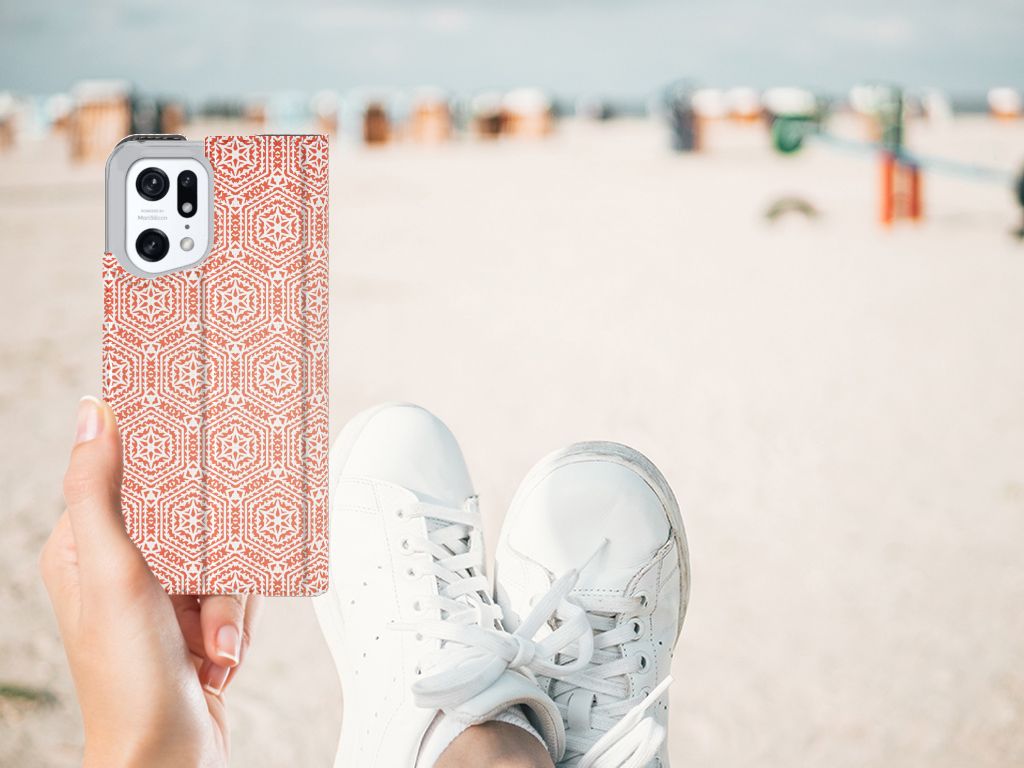 OPPO Find X5 Pro Hoesje met Magneet Pattern Orange - B2C Telecom