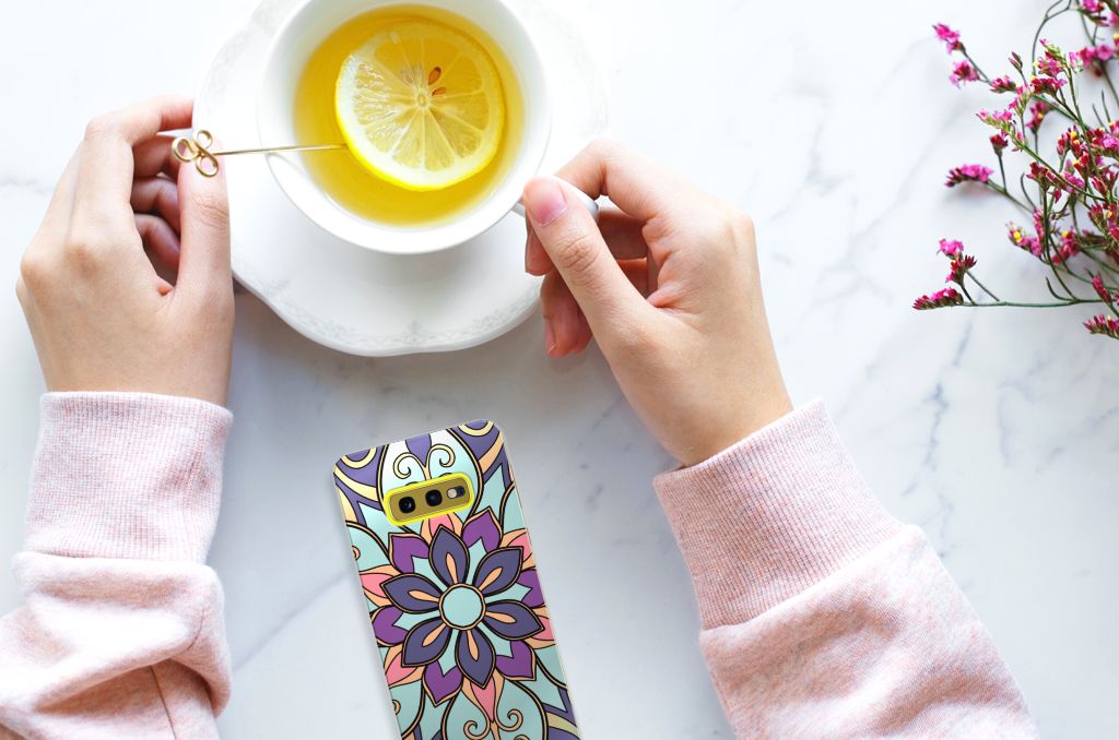 Samsung Galaxy S10e TPU Case Purple Flower