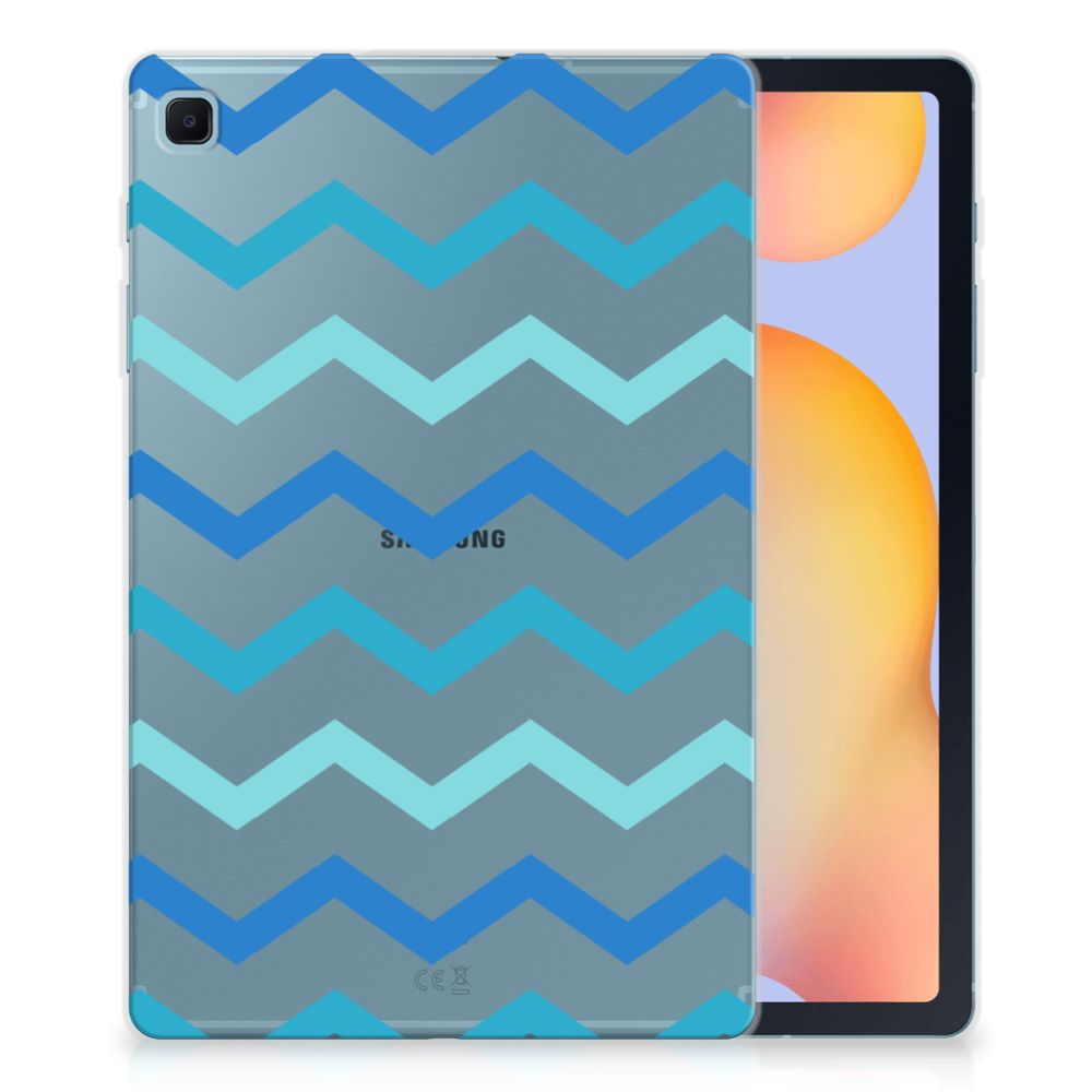 Samsung Galaxy Tab S6 Lite | S6 Lite (2022) Hippe Hoes Zigzag Blauw - B2C Telecom