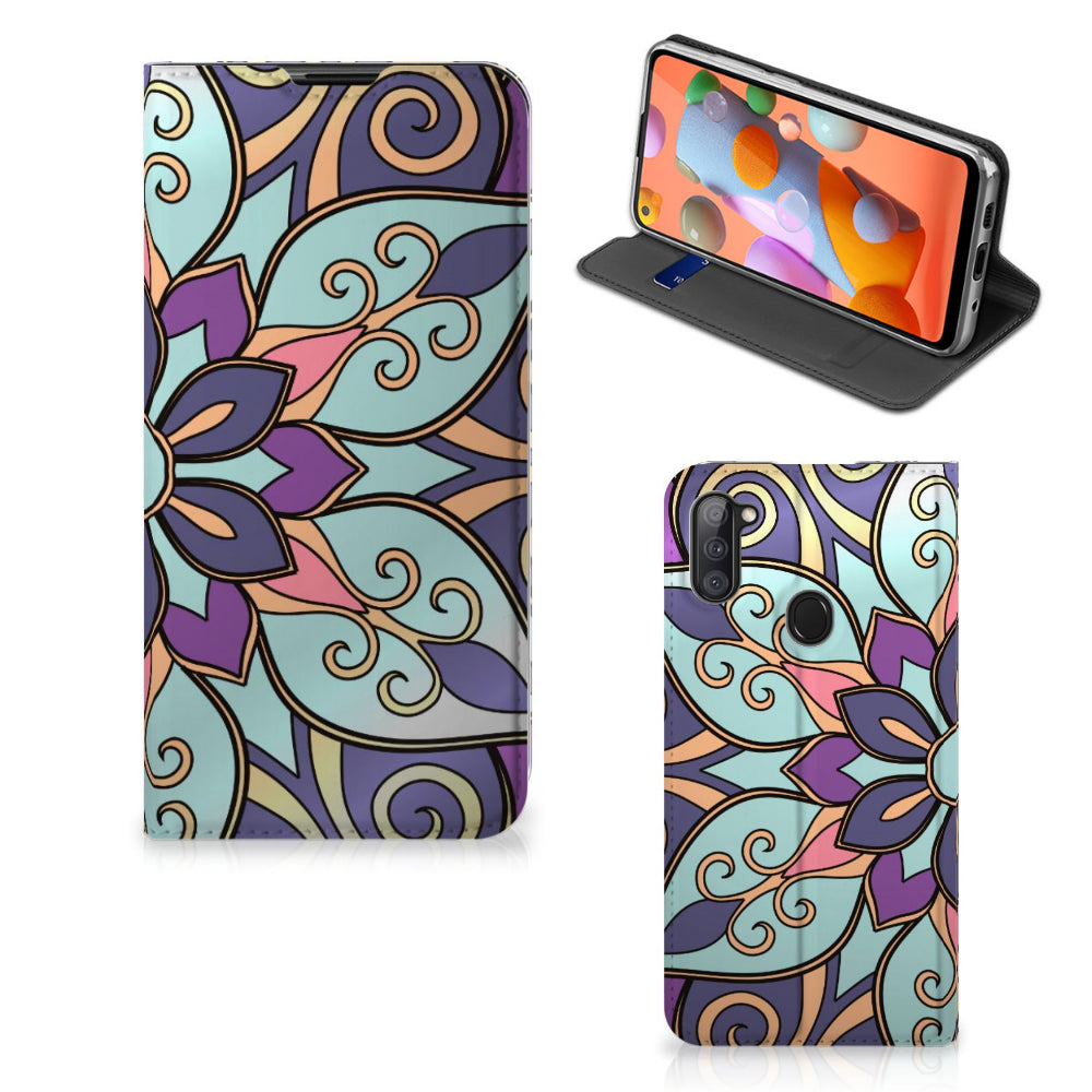 Samsung Galaxy M11 | A11 Smart Cover Purple Flower