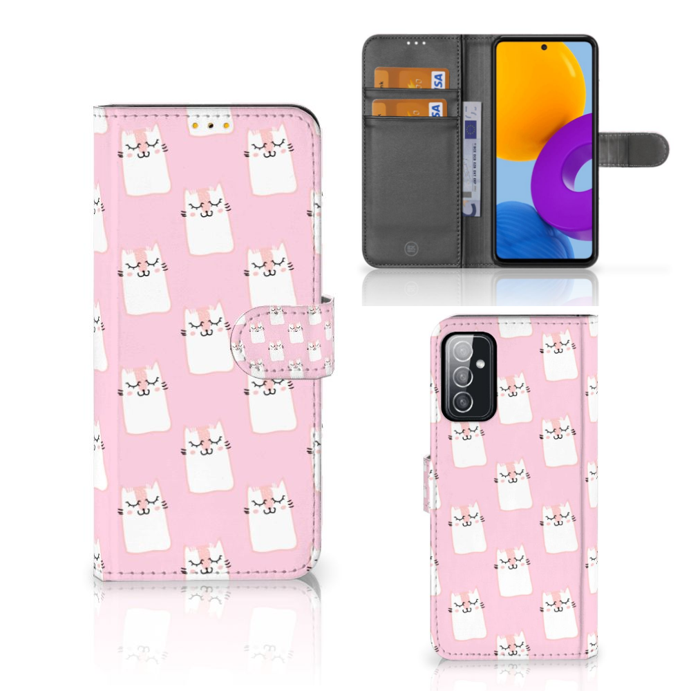 Samsung Galaxy M52 Telefoonhoesje met Pasjes Sleeping Cats