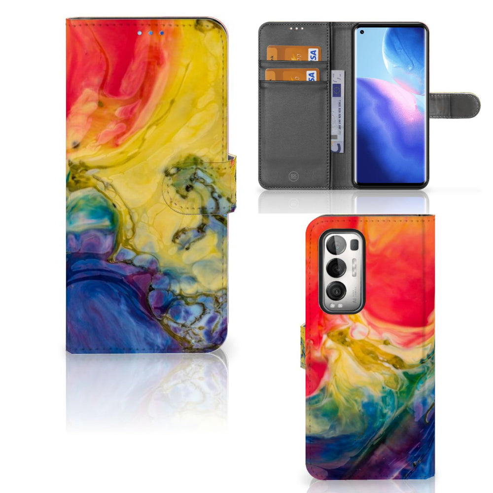 Hoesje OPPO Find X3 Neo 5G Watercolor Dark