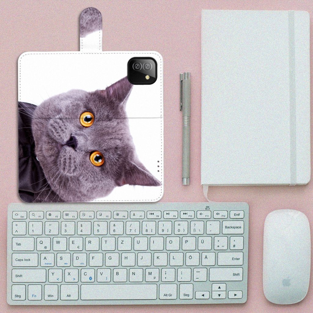 Samsung Galaxy A03 Telefoonhoesje met Pasjes Kat