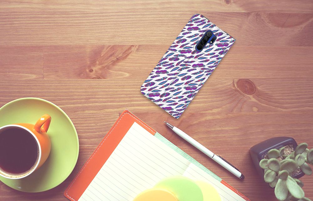 Xiaomi Redmi 9 Hoesje met Magneet Feathers Color - B2C Telecom