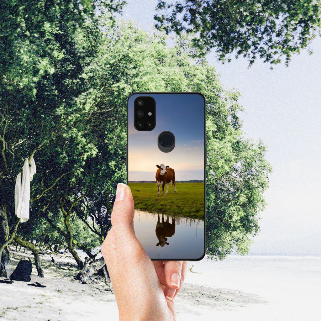 OnePlus Nord N10 5G Dierenprint Telefoonhoesje Koe B2C Telecom