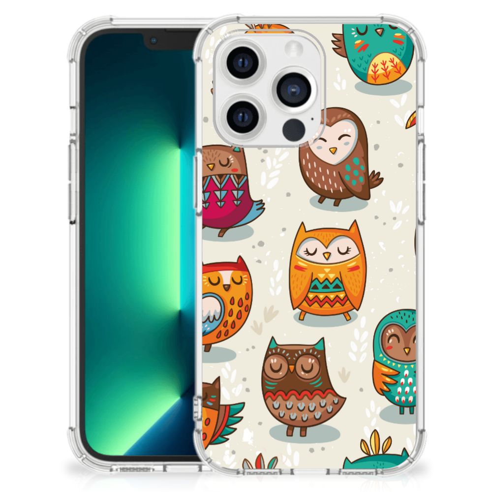 iPhone 13 Pro Max Case Anti-shock Vrolijke Uilen
