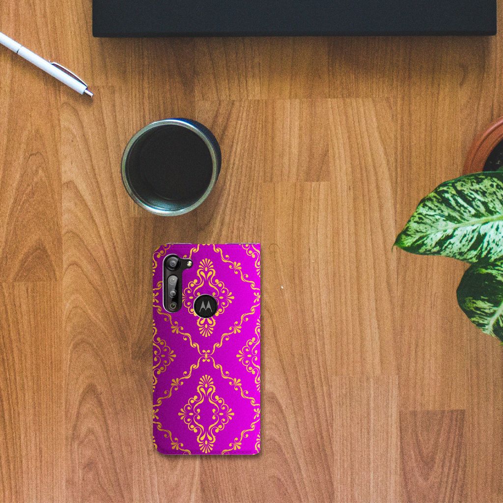 Telefoon Hoesje Motorola Moto G8 Power Barok Roze - B2C Telecom
