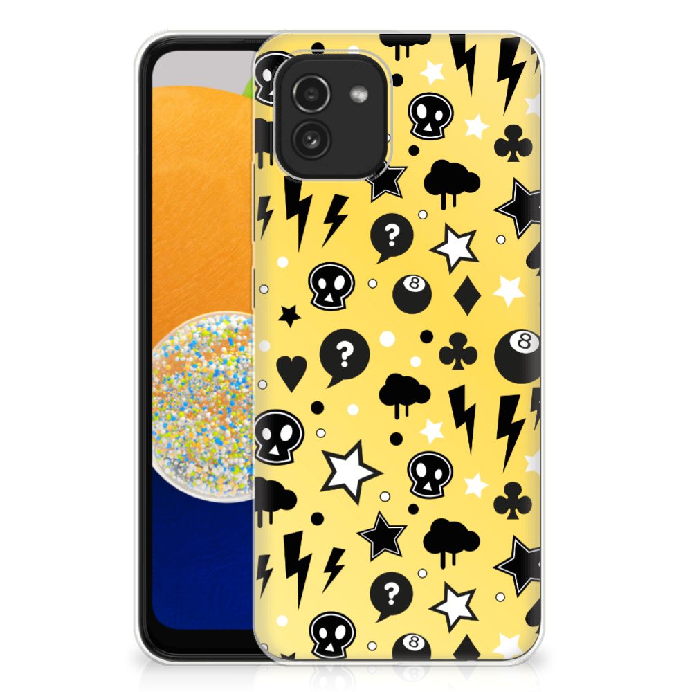 Silicone Back Case Samsung Galaxy A03 Punk Geel