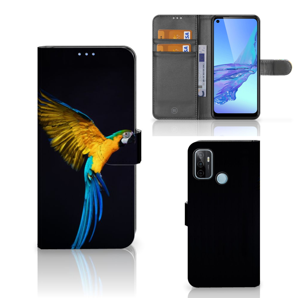 OPPO A53 | OPPO A53s Telefoonhoesje met Pasjes Papegaai