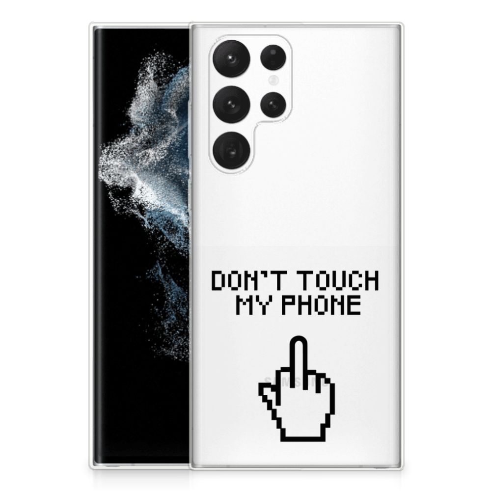 Samsung Galaxy S22 Ultra Silicone-hoesje Finger Don't Touch My Phone B2C Telecom