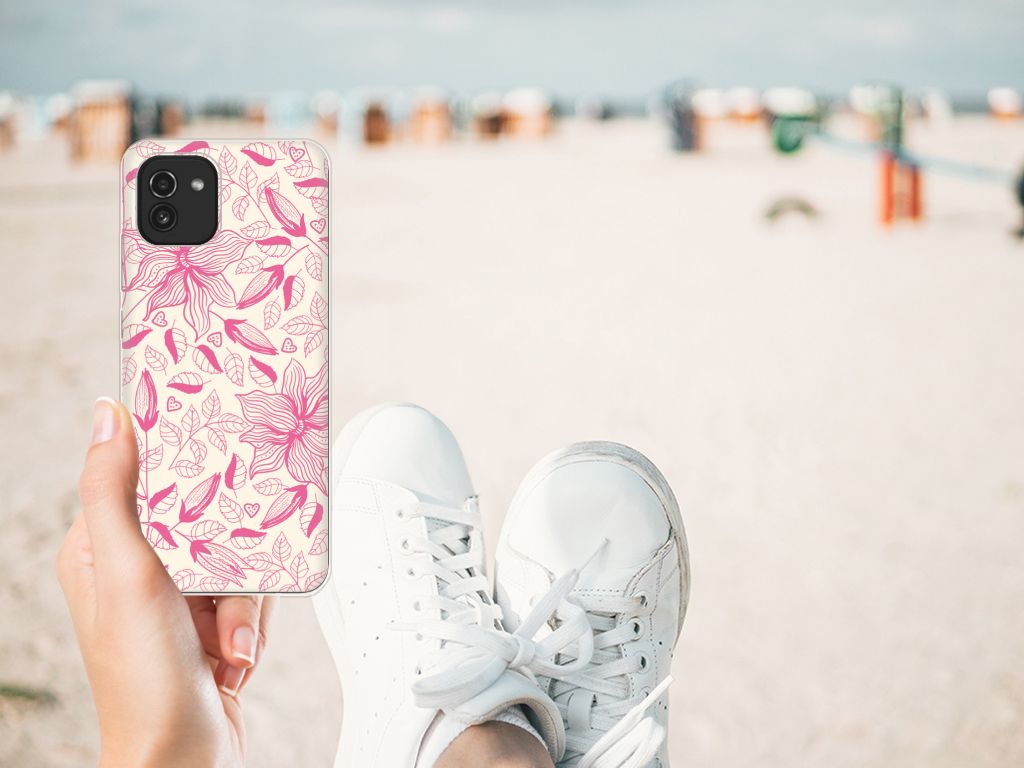 Samsung Galaxy A03 TPU Case Pink Flowers B2C Telecom