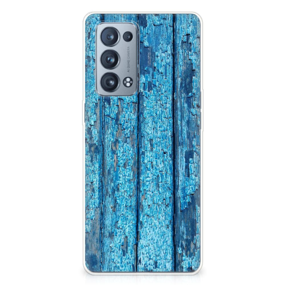 OPPO Reno 6 Pro Plus 5G Bumper Hoesje Wood Blue