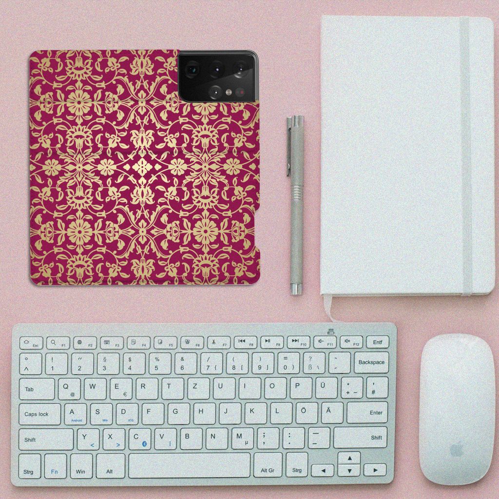 Telefoon Hoesje Samsung Galaxy S21 Ultra Barok Pink - B2C Telecom