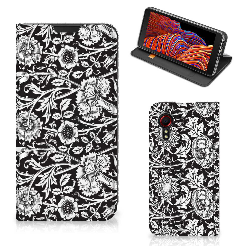 Samsung Galaxy Xcover 5 Smart Cover Black Flowers - B2C Telecom