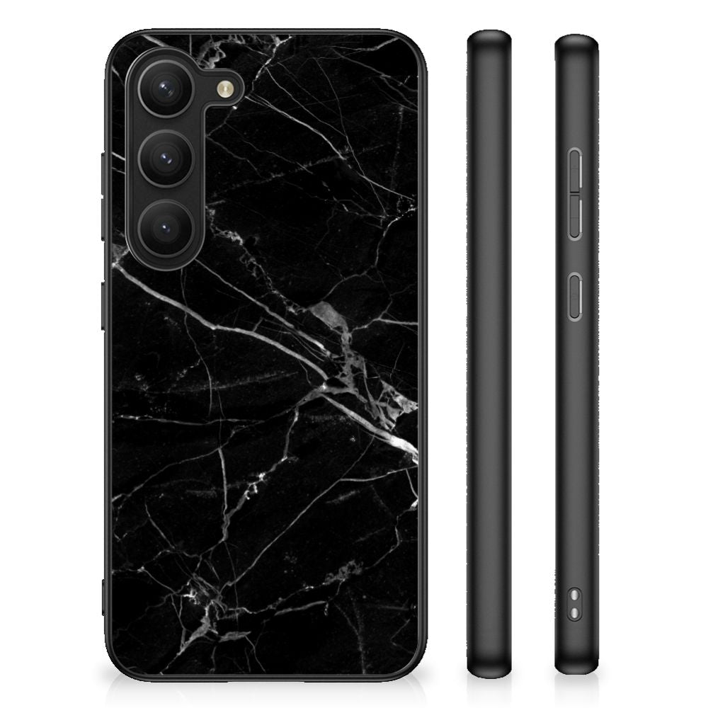 Samsung Galaxy S23 Marmeren Print Telefoonhoesje Marmer Zwart - Origineel Cadeau Vader