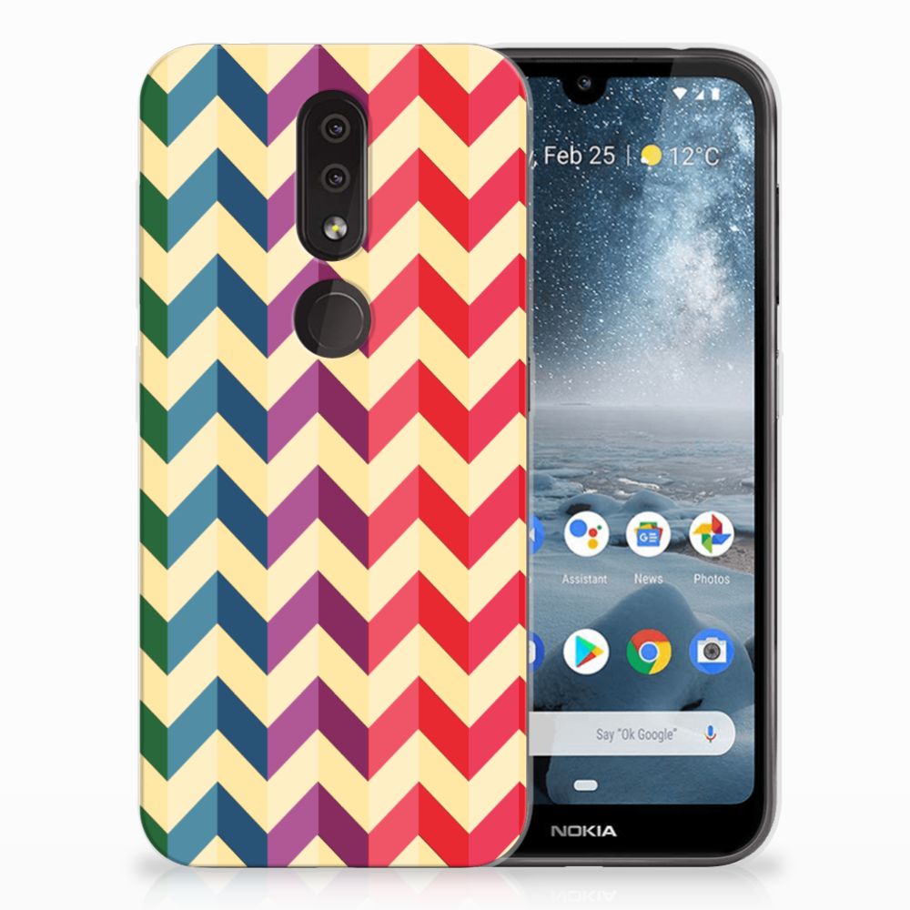 Nokia 4.2 TPU bumper Zigzag Multi Color