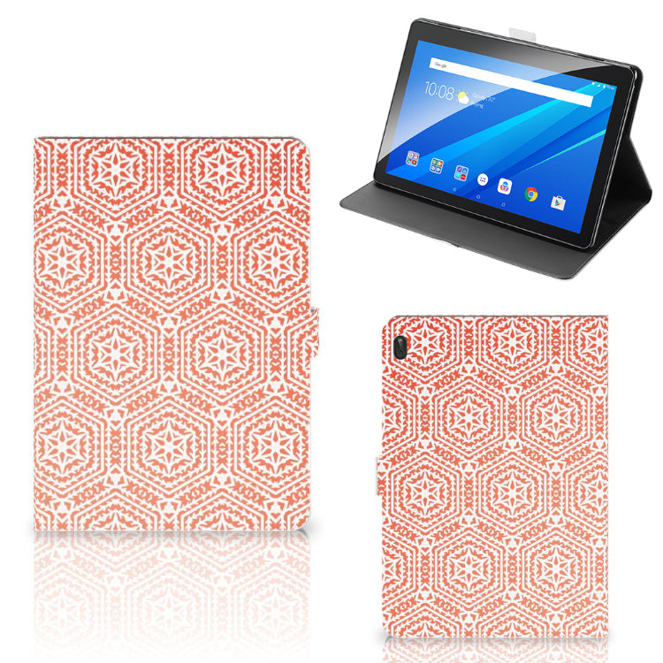 Lenovo Tab E10 Tablet Hoes Pattern Orange