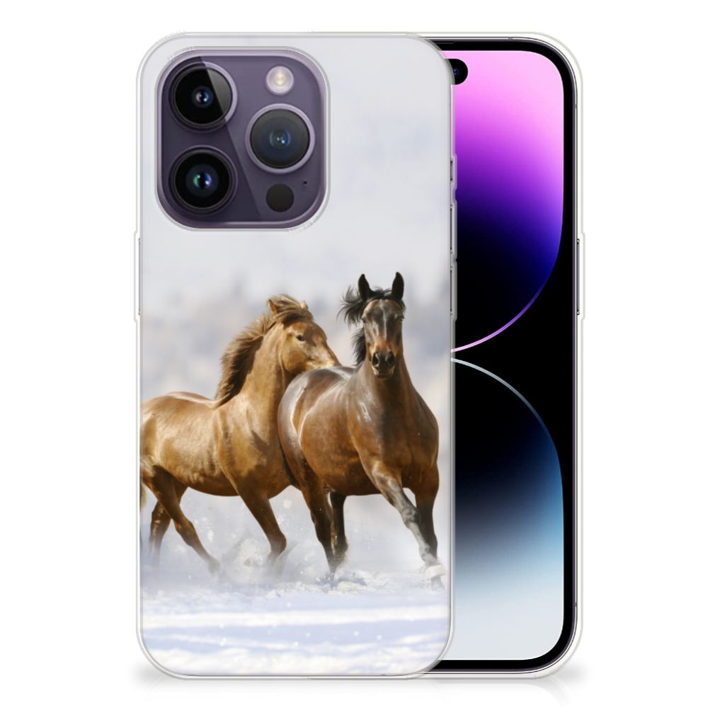 Apple iPhone 14 Pro TPU Hoesje Paarden B2C Telecom