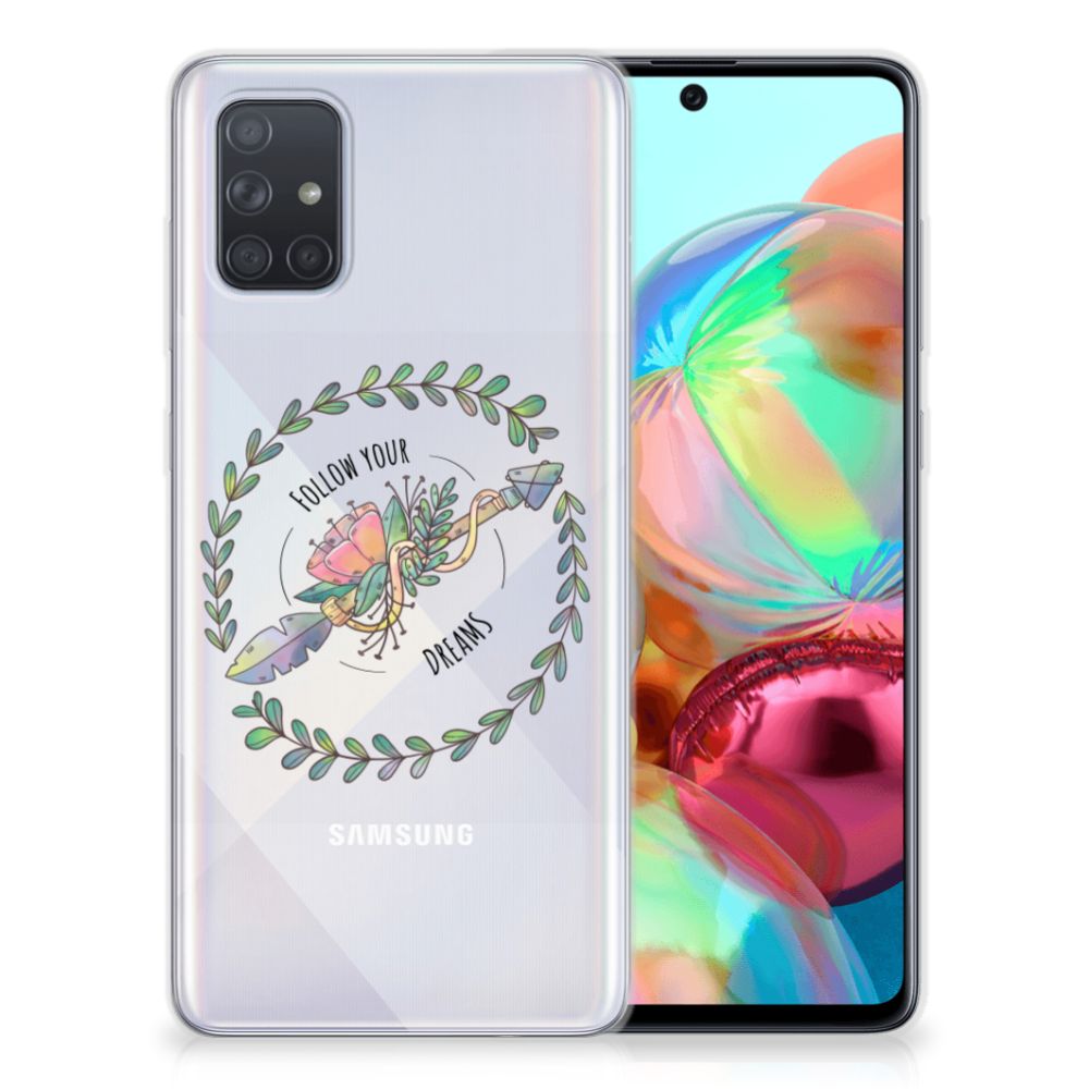 Samsung Galaxy A71 Telefoonhoesje met Naam Boho Dreams