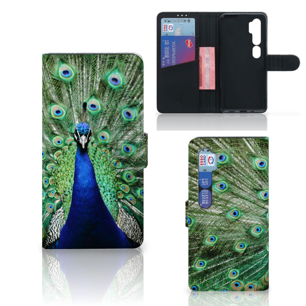 Xiaomi Mi Note 10 Pro Telefoonhoesje met Pasjes Pauw
