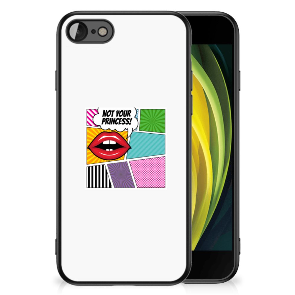 iPhone SE 2022 | SE 2020 | 7/8 GSM Cover Popart Princess design with bold graphic and lips on white background.