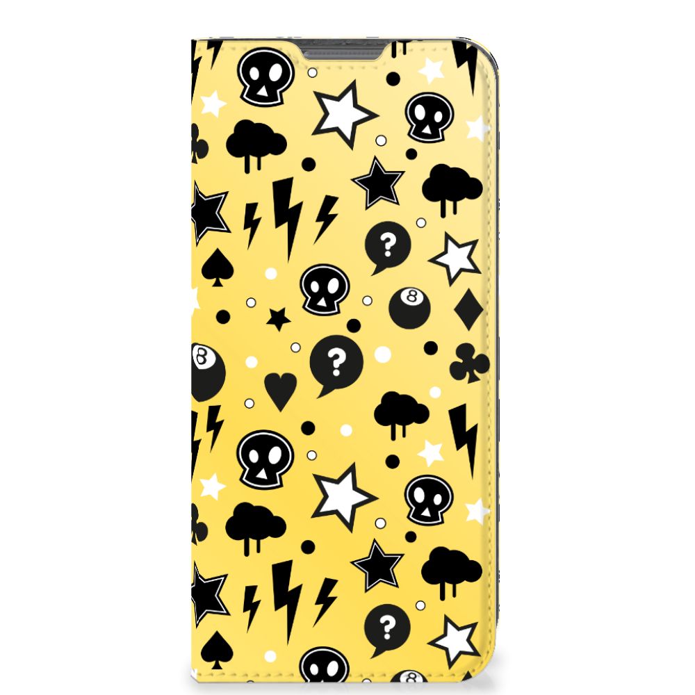 Mobiel BookCase OPPO A77 5G | A57 5G Punk Geel - B2C Telecom