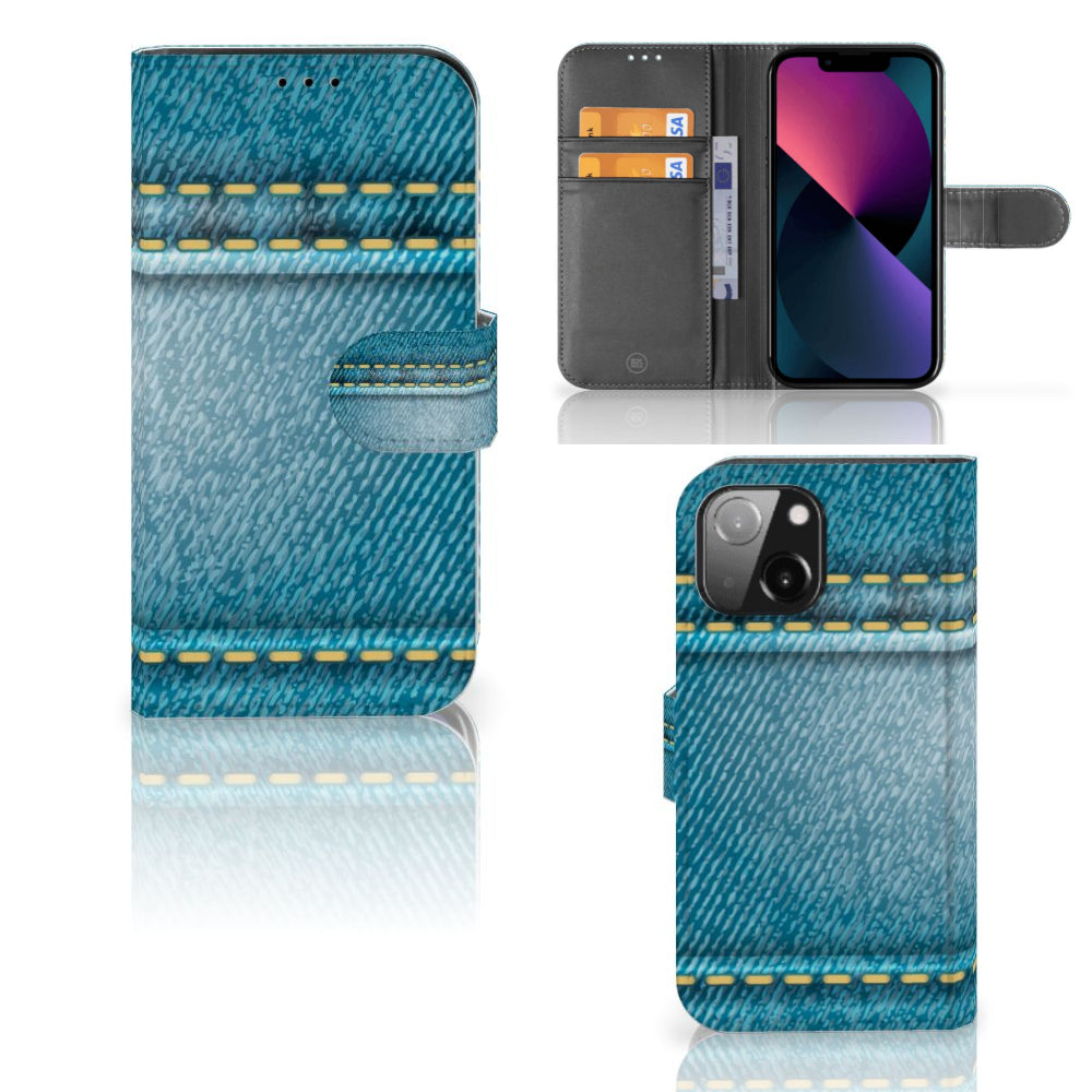 iPhone 13 Mini Wallet Case met Pasjes Jeans